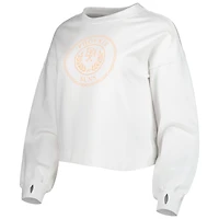 Women's Lusso White Phoenix Suns Lola Ball and Chain Pullover Sweatshirt