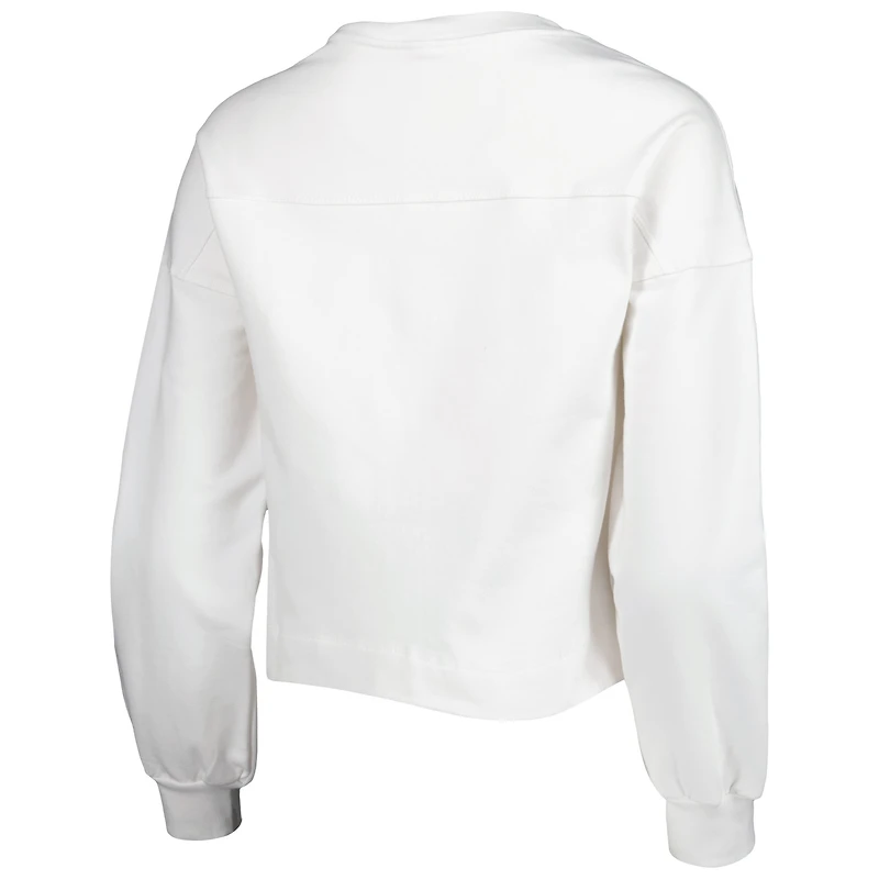 Women's Lusso White Phoenix Suns Lola Ball and Chain Pullover Sweatshirt