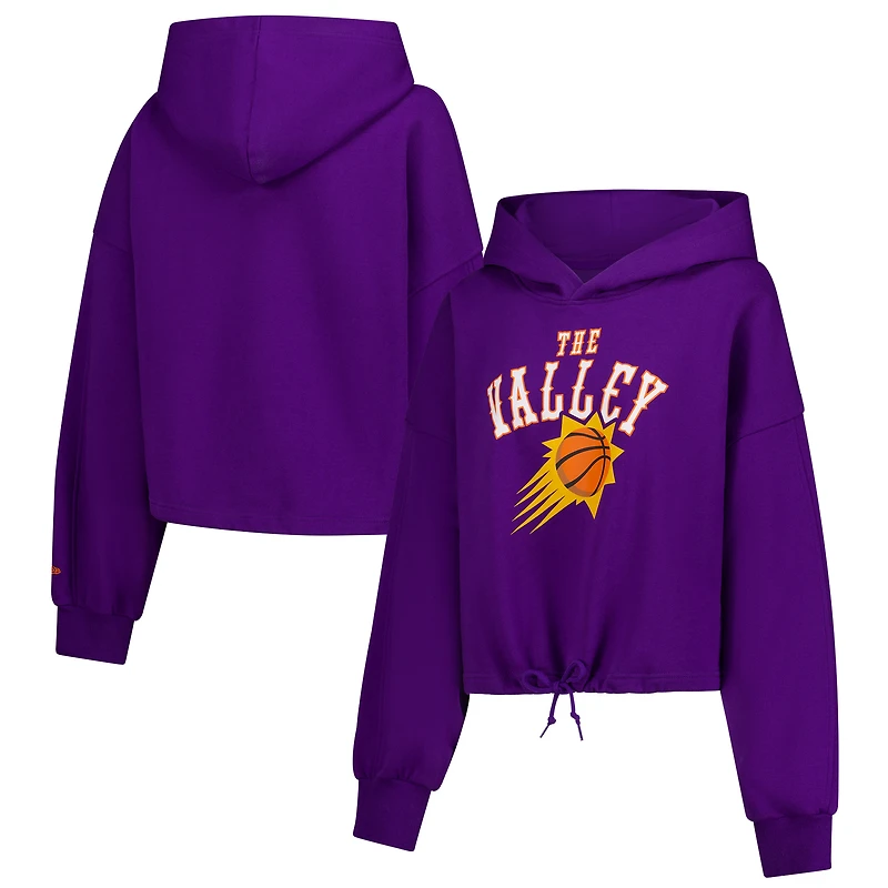 Sweat à capuche court New Era pour femme, violet, Phoenix Suns, édition City 2024/25