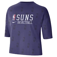 Women's Nike Purple Phoenix Suns Allover NBA Logo Boxy T-Shirt