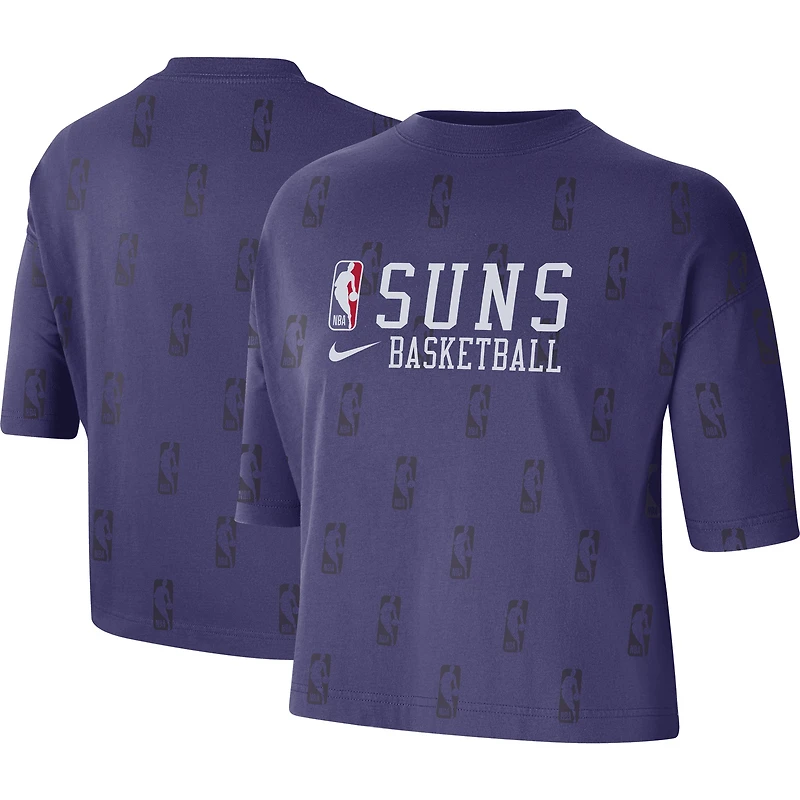 T-shirt droit Nike Phoenix Suns Allover NBA Logo violet pour femme