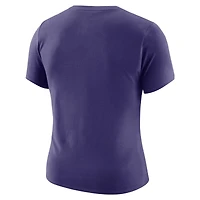 Women's Nike Purple Phoenix Suns Courtside Modest Cropped Tri-Blend T-Shirt