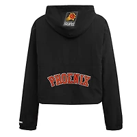 Veste courte à demi-zip tissée coupe-vent classique Pro Standard pour femmes, noire, Phoenix Suns