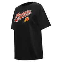 T-shirt petit ami Pro Standard noir Phoenix Suns Script pour femmes