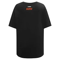 T-shirt petit ami Pro Standard noir Phoenix Suns Script pour femmes