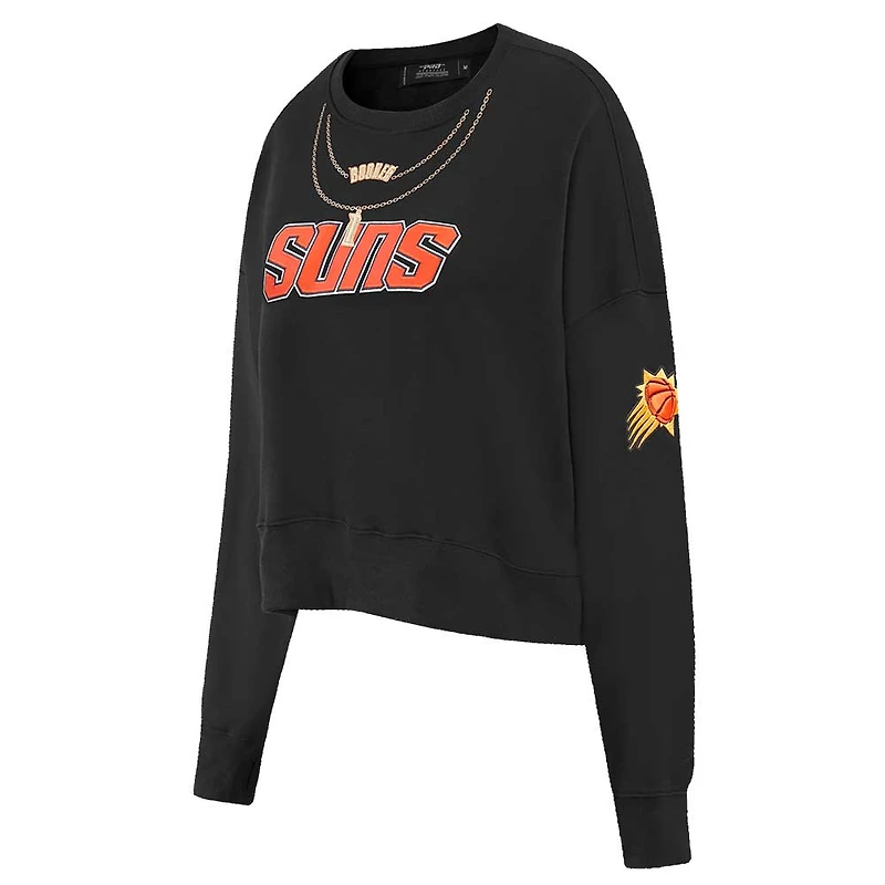 Sweat-shirt Pro Standard pour femmes Devin Booker noir Phoenix Suns Player Chain