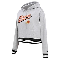 Sweat à capuche court Pro Standard pour femmes, gris chiné, Phoenix Suns Script Tail