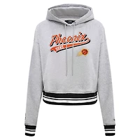 Sweat à capuche court Pro Standard pour femmes, gris chiné, Phoenix Suns Script Tail