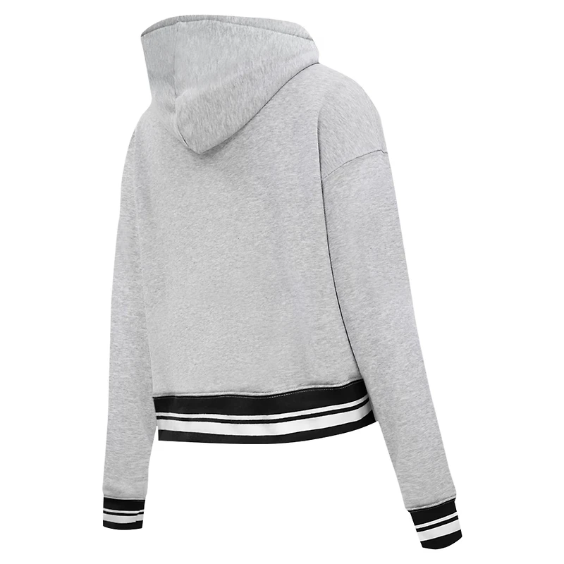 Sweat à capuche court Pro Standard pour femmes, gris chiné, Phoenix Suns Script Tail