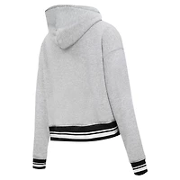 Sweat à capuche court Pro Standard pour femmes, gris chiné, Phoenix Suns Script Tail