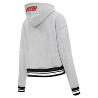 Sweat à capuche court Pro Standard pour femmes, gris chiné, Phoenix Suns Script Tail