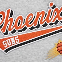 Women's Pro Standard Heather Gray Phoenix Suns Script Tail Cropped Pullover Hoodie
