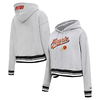 Sweat à capuche court Pro Standard pour femmes, gris chiné, Phoenix Suns Script Tail