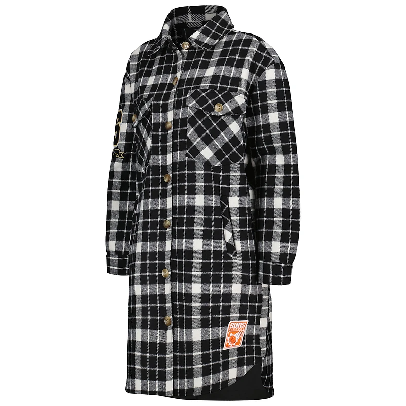 Veste boutonnée à carreaux Pro Standard pour femmes, blanc/noir, Phoenix Suns Prep