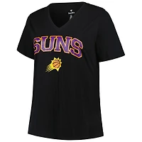 Women's Profile Black Phoenix Suns Plus Arch Over Logo V-Neck T-Shirt