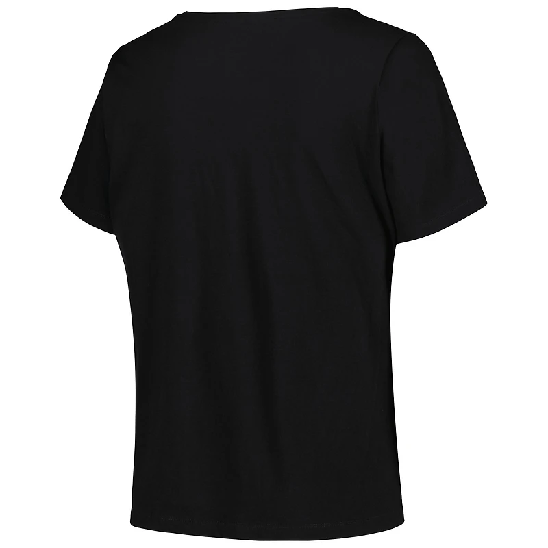Women's Profile Black Phoenix Suns Plus Arch Over Logo V-Neck T-Shirt