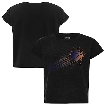 Women's Sportiqe Black Phoenix Suns Cropped Genuine Issue Collection Alana T-Shirt