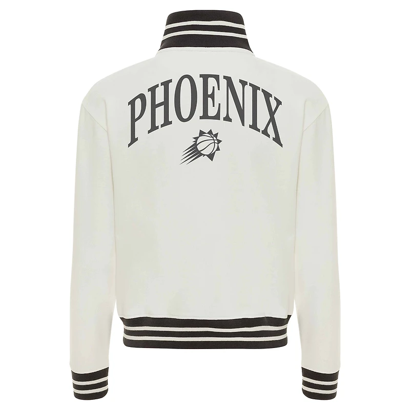 Women's Sportiqe Cream Phoenix Suns Athletic Club Collection Sutton French Terry Full-Zip Jacket