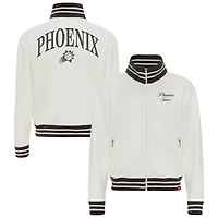 Veste zippée intégrale en molleton français crème Phoenix Suns Athletic Club Collection Sportiqe pour femme