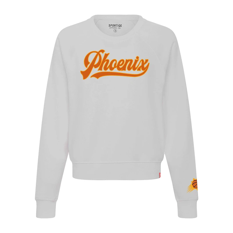 Women's Sportiqe Gray Phoenix Suns Genuine Issue Collection Ashlyn Raglan Sweatshirt