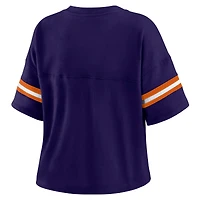 Women's WEAR by Erin Andrews Purple Phoenix Suns Color Block Boxy V-Neck T-Shirt
