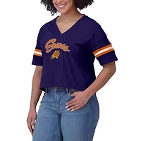 Women's WEAR by Erin Andrews Purple Phoenix Suns Color Block Boxy V-Neck T-Shirt