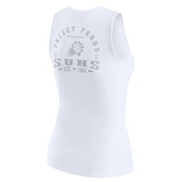Women's WEAR by Erin Andrews White Phoenix Suns Rib-Knit Henley Tank Top