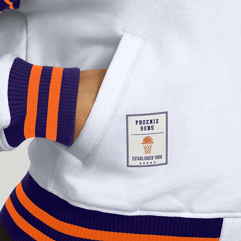 Sweat-shirt en polaire blanc à boutons-pression pour femme WEAR by Erin Andrews des Phoenix Suns