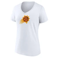 Women's  White Phoenix Suns Primary Logo V-Neck T-Shirt