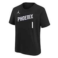 T-shirt Jordan Brand Devin Booker noir pour jeune, avec nom et numéro des Phoenix Suns - Édition Statement