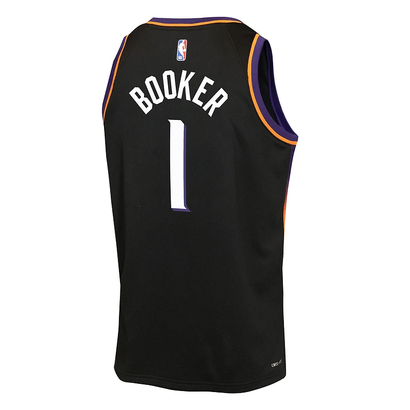 Maillot Swingman Jordan Brand Devin Booker noir pour jeune des Phoenix Suns - Édition Statement