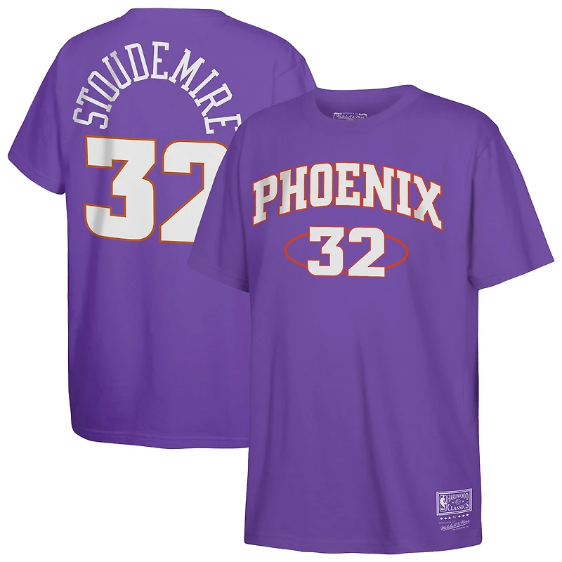 Youth Mitchell & Ness Amar'e Stoudemire Purple Phoenix Suns Hardwood Classics Name Number T-Shirt