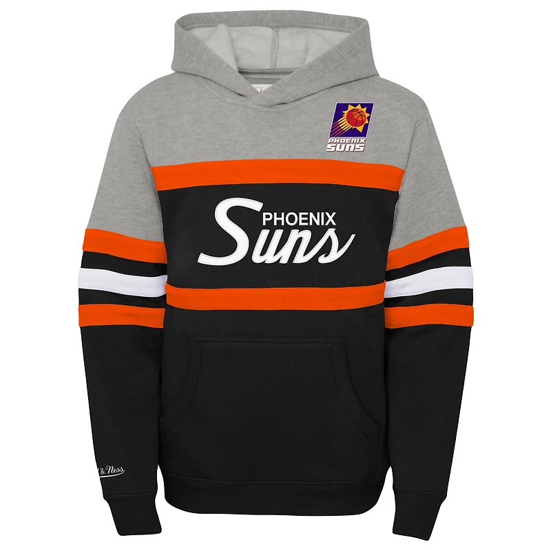 Sweat à capuche Mitchell & Ness noir/gris chiné pour jeune entraîneur des Phoenix Suns Hardwood Classics