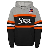Sweat à capuche Mitchell & Ness noir/gris chiné pour jeune entraîneur des Phoenix Suns Hardwood Classics