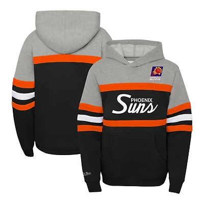 Sweat à capuche Mitchell & Ness noir/gris chiné pour jeune entraîneur des Phoenix Suns Hardwood Classics