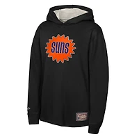 Youth Mitchell & Ness Black Phoenix Suns Hardwood Classics Lightweight Thermal Long Sleeve Hoodie T-Shirt