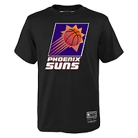 Youth Mitchell & Ness Black Phoenix Suns Hardwood Classics Retro Logo T-Shirt
