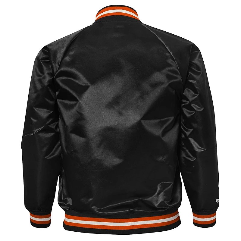 Veste à boutons-pression intégrale en satin noir Phoenix Suns Hardwood Classics pour jeunes Mitchell & Ness