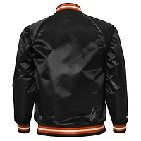 Veste à boutons-pression intégrale en satin noir Phoenix Suns Hardwood Classics pour jeunes Mitchell & Ness