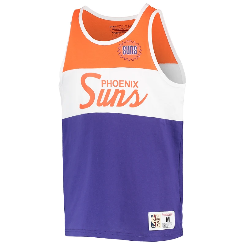 Youth Mitchell & Ness Purple/Orange Phoenix Suns Hardwood Classics Special Script Tank Top