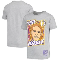 Youth Mitchell & Ness Steve Nash Gray Phoenix Suns Hardwood Classics King of the Court Player T-Shirt
