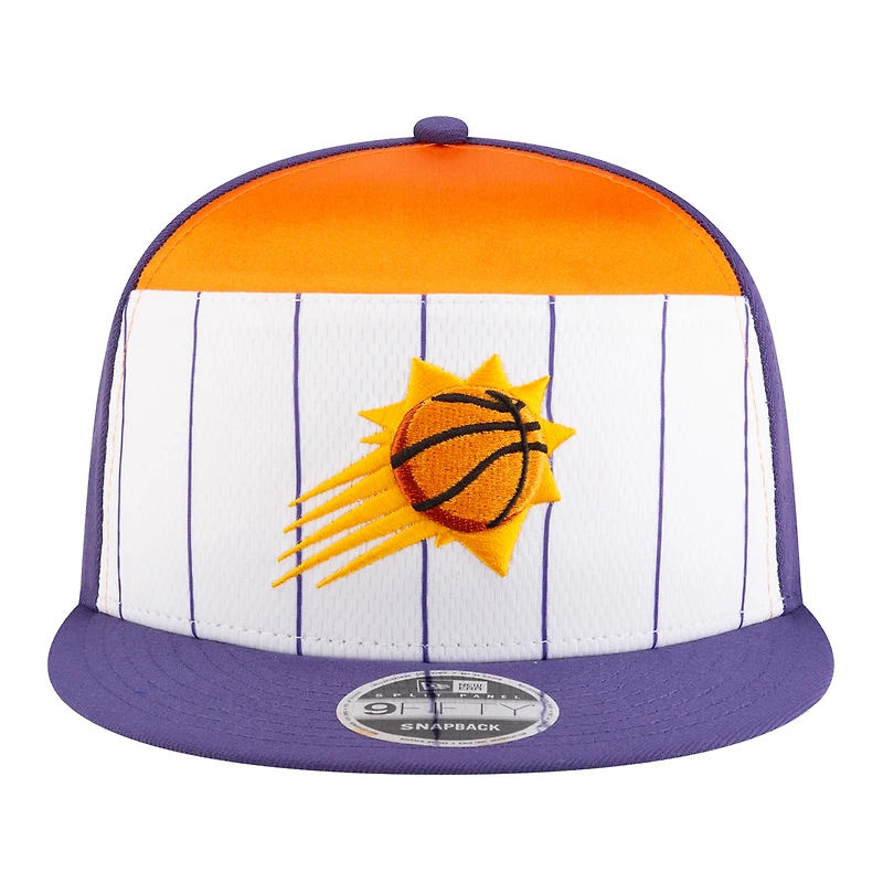 Youth New Era  White/Purple Phoenix Suns 2025 NBA Tip Off Split Panel 9FIFTY Snapback Hat