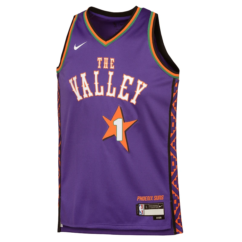 Maillot de joueur Nike Devin Booker Purple Phoenix Suns 2024/25 Swingman pour jeune - Édition City