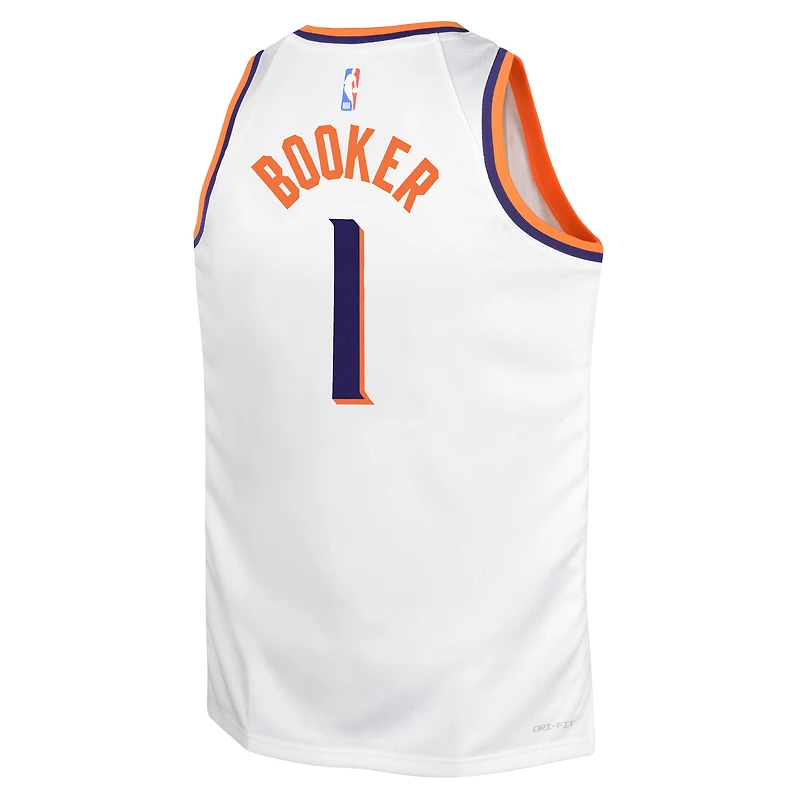 Youth Nike Devin Booker White Phoenix Suns Swingman Jersey - Association Edition
