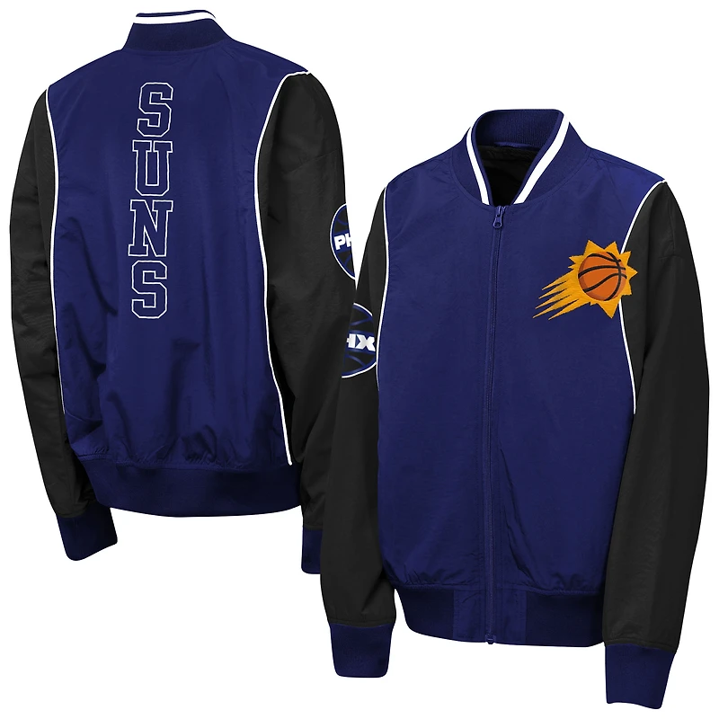 Coupe-vent zippé Youth Outerstuff violet/noir Phoenix Suns Two-Pointer