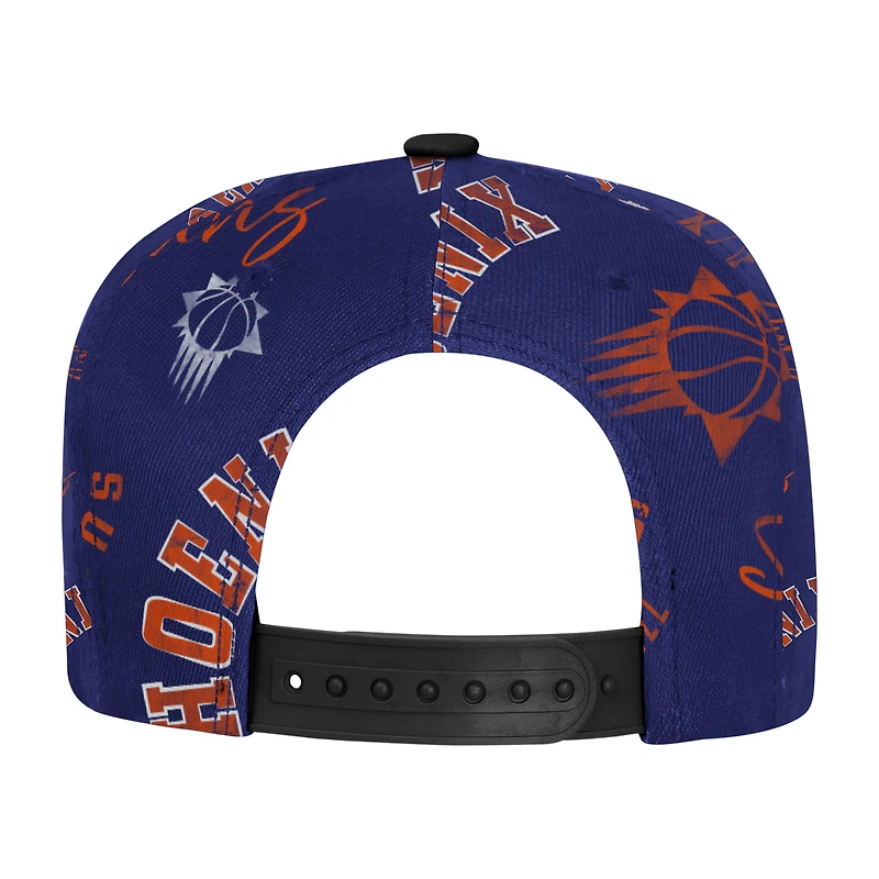 Youth Outerstuff  Purple Phoenix Suns Street Hooper Allover Print Snapback Hat