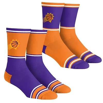 Lot de 2 paires de chaussettes à blocs de couleurs pour jeunes Rock Em Socks Phoenix Suns