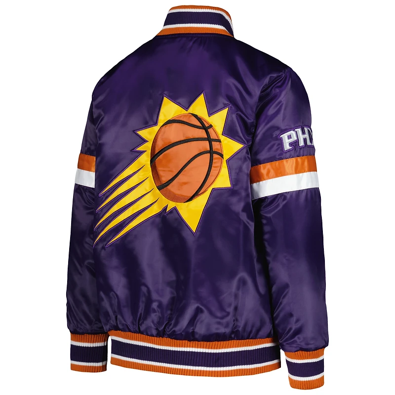 Youth Starter Purple Phoenix Suns Home Game Varsity Satin Full-Snap Jacket
