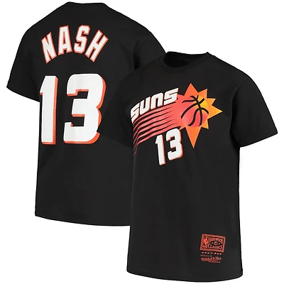 T-shirt avec nom et numéro Steve Nash Phoenix Suns Hardwood Classics noir pour jeune