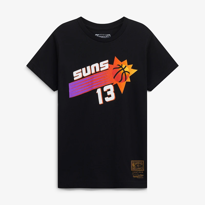 T-shirt avec nom et numéro Steve Nash Phoenix Suns Hardwood Classics noir pour jeune